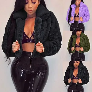 Куртка зі штучного хутра Жіноча Сексуальна Укорочена synthetic.ua - Фото 1