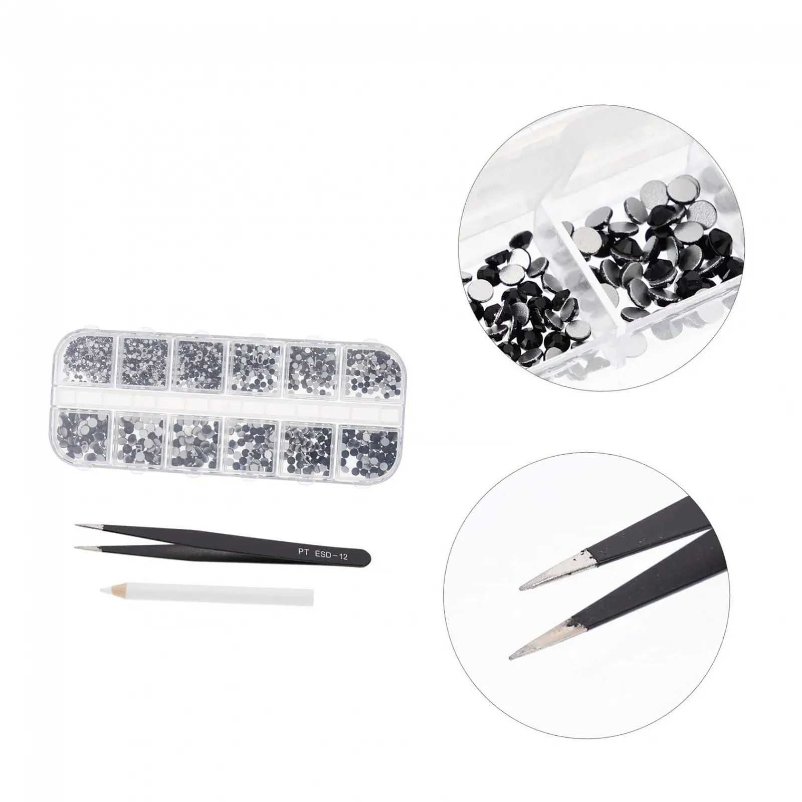 Стразы Тип Healvian 3 Набора для макияжа Аксессуары для ногтей Украшения для ногтей Накладки для ногтей Стразы для акриловых ногтей DIY Маникюрные принадлежности Аксессуары для ногтевой студии Упакованные Декоративные сверла для ногтей, фото №8