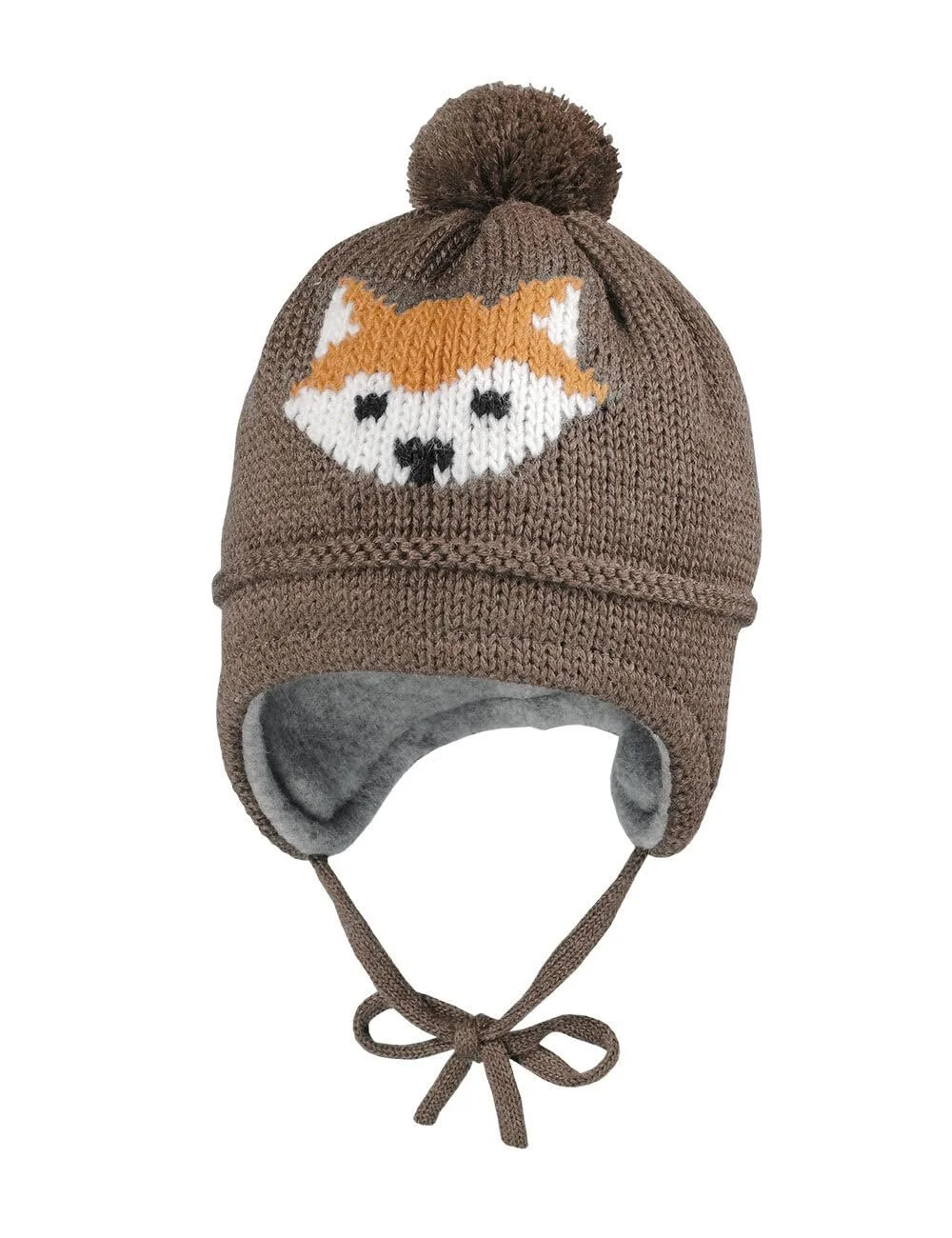 Шапка с помпоном для мальчика maximo, коричневая, фото №1 Шапка с помпоном для мальчика maximo, коричневая, фото №1