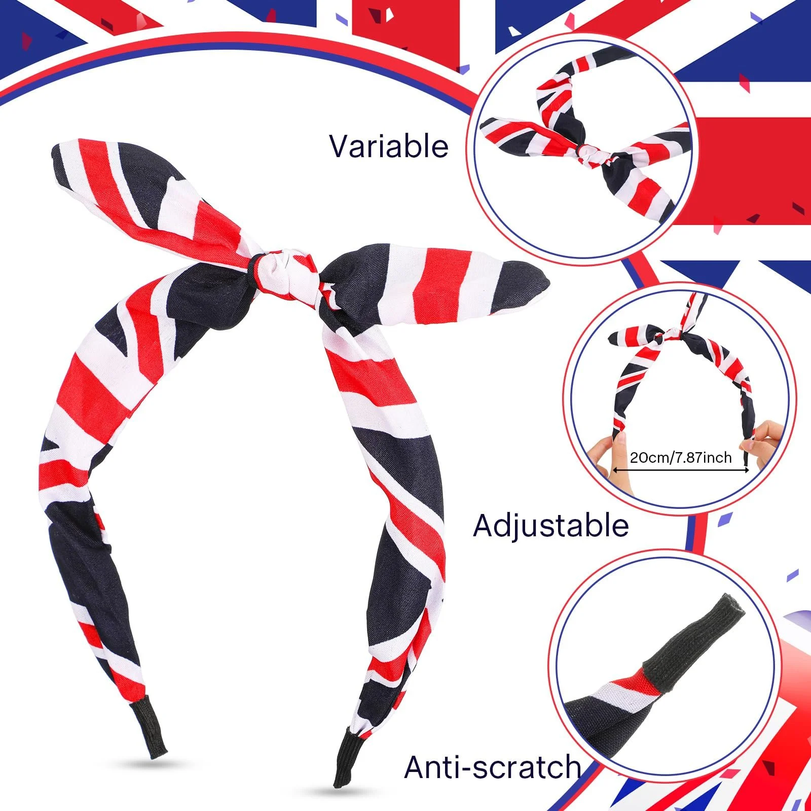 Набір обручів для голови з бантом, фото №3