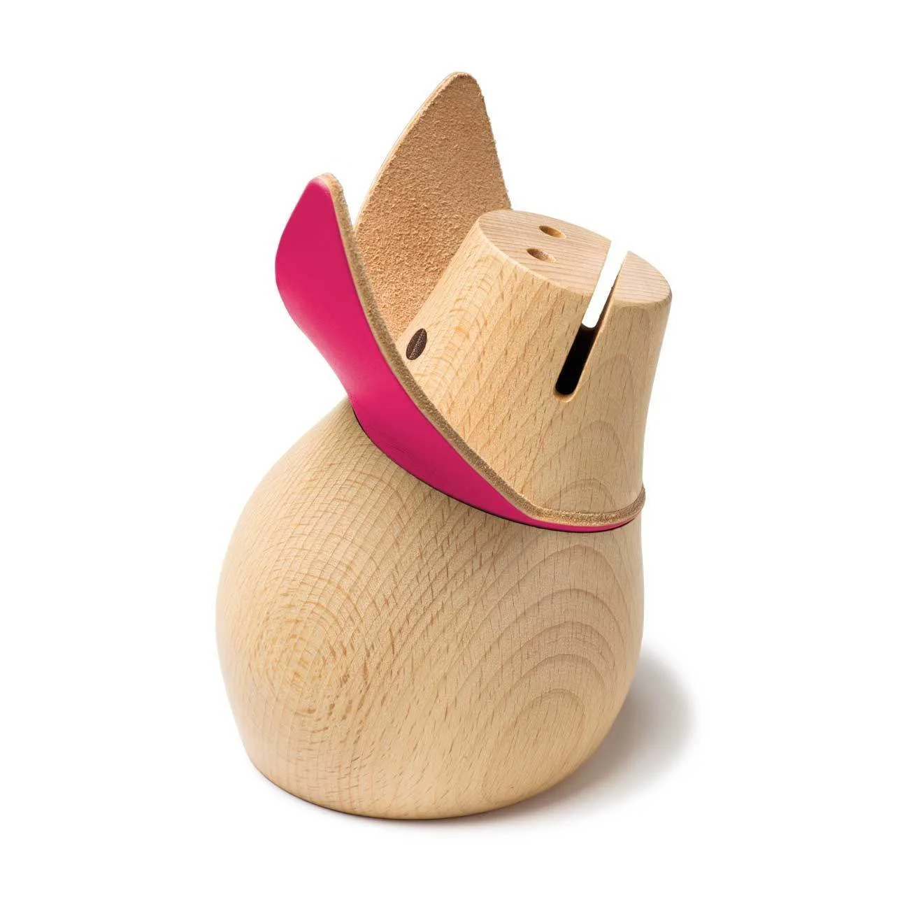 Скарбничка Adam + Harborth Pink Lady дерев’яна з шкіряними вухами, фото №1