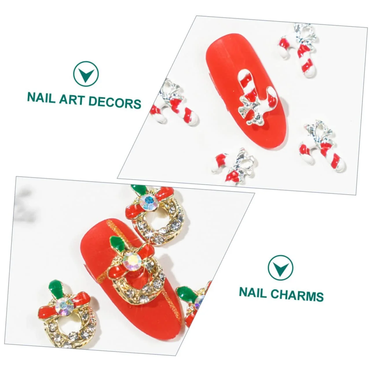 Наклейки для нігтів POPETPOP 30 шт, Різдвяний декор, Металеві, фото №6