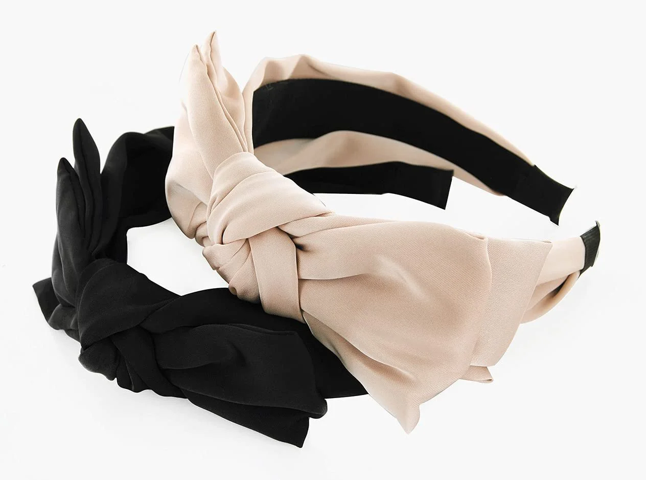 Обруч Axy HRS1A з великим подвійним атласним бантом 16 см x 7.5 см Бежевий, фото №5