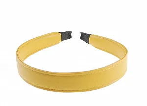 Обруч для волос Кожаный вид Glamour Girlz 2 см Горчичный Сшитый край - Фото 1