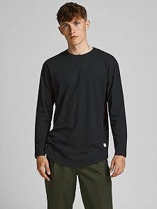 Футболка з довгими рукавами JJENOA TEE O-NECK LS NOOS 12190128--Fit:Relaxed Jack&Jones Чорний XL - Фото 1