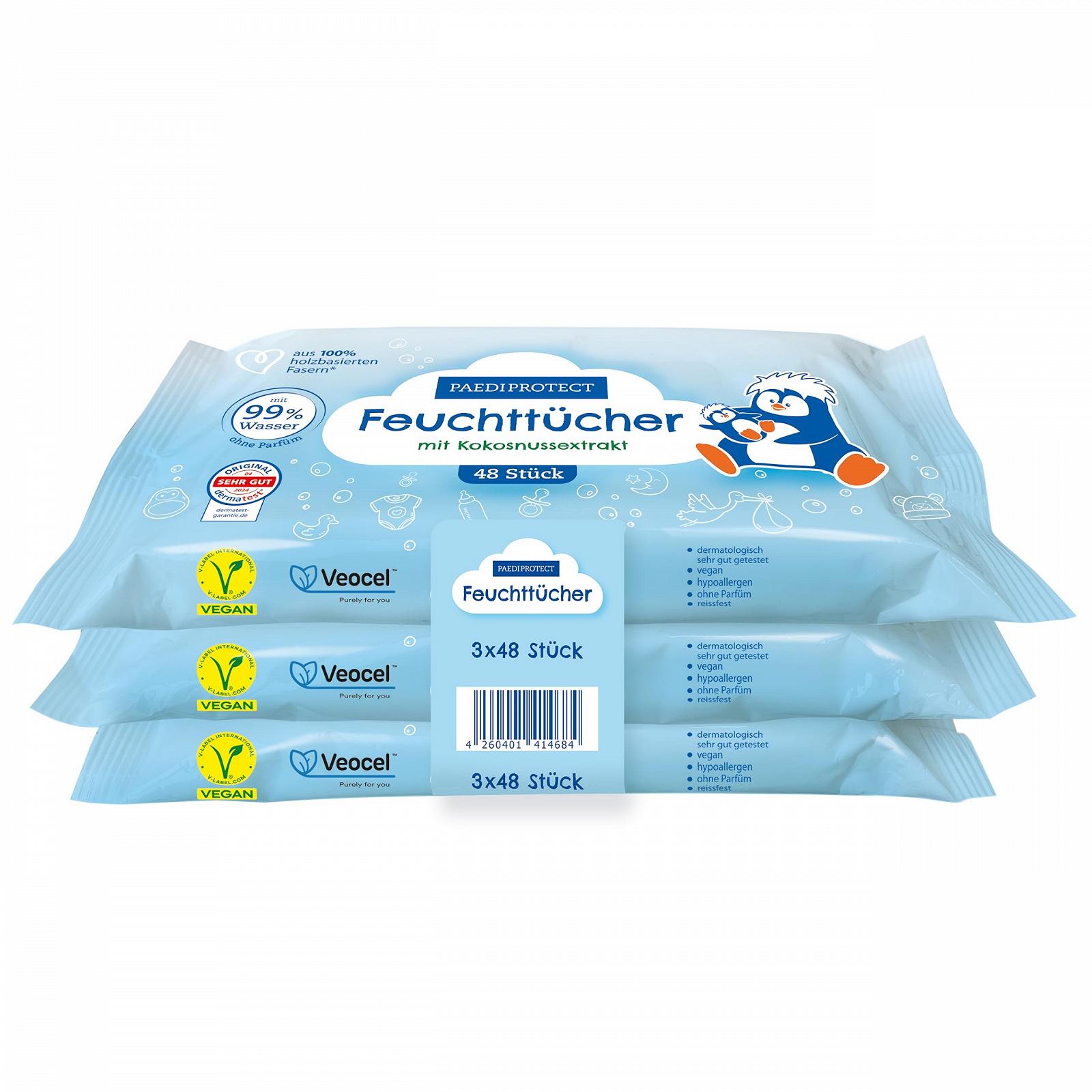 Вологі серветки PAEDIPROTECT 3 x 48 штук, фото №2