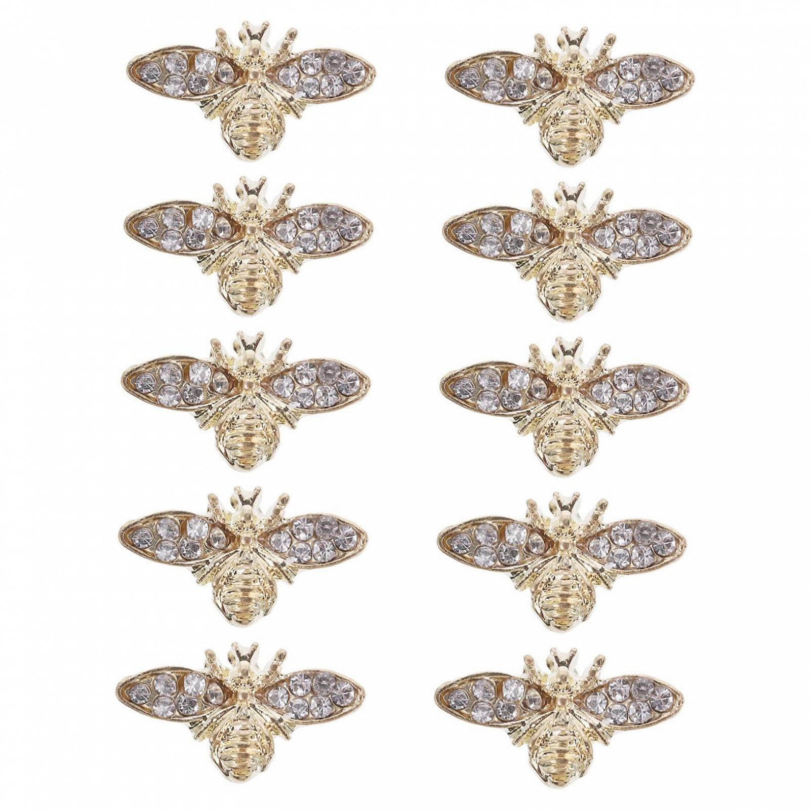 Аксессуары для ногтей Healeved Свадебное украшение Graceling Agn Стразы для ногтей Бриллиантовые украшения Золотое украшение в виде животных Подвеска для ногтей Пчелка Кристалл Металл Украшение для размножения Набор для невесты из 10 штук, фото №1