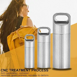 Тримач для таблеток-брелок, пляшка для виживання, водонепроникний контейнер для ліків з нержавіючої сталі для кемпінгу (M) synthetic.ua - Фото 1