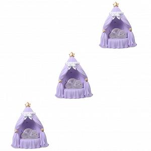 Світильник Warmhm 3 x Котячий Нічник Декор для Дитячої Кімнати Дівчат Настільна Лампа у Формі Кота Дитячі Нічники для Спальні Кауаї Дитяча Лампа для Дитячої Кімнати Тварина Пурпуровий Кристал - Фото 1