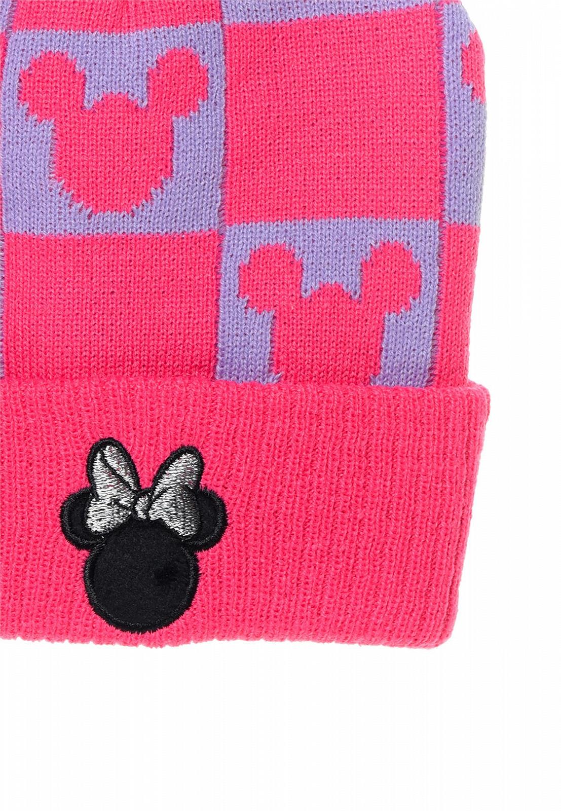Шапка детская Minnie Mouse Зимняя Вязаная, розовая, фото №3