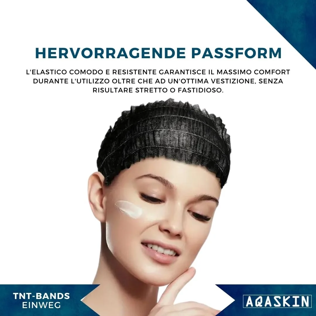 Одноразові пов'язки для волосся TNT (200 штук) Чорний, фото №3