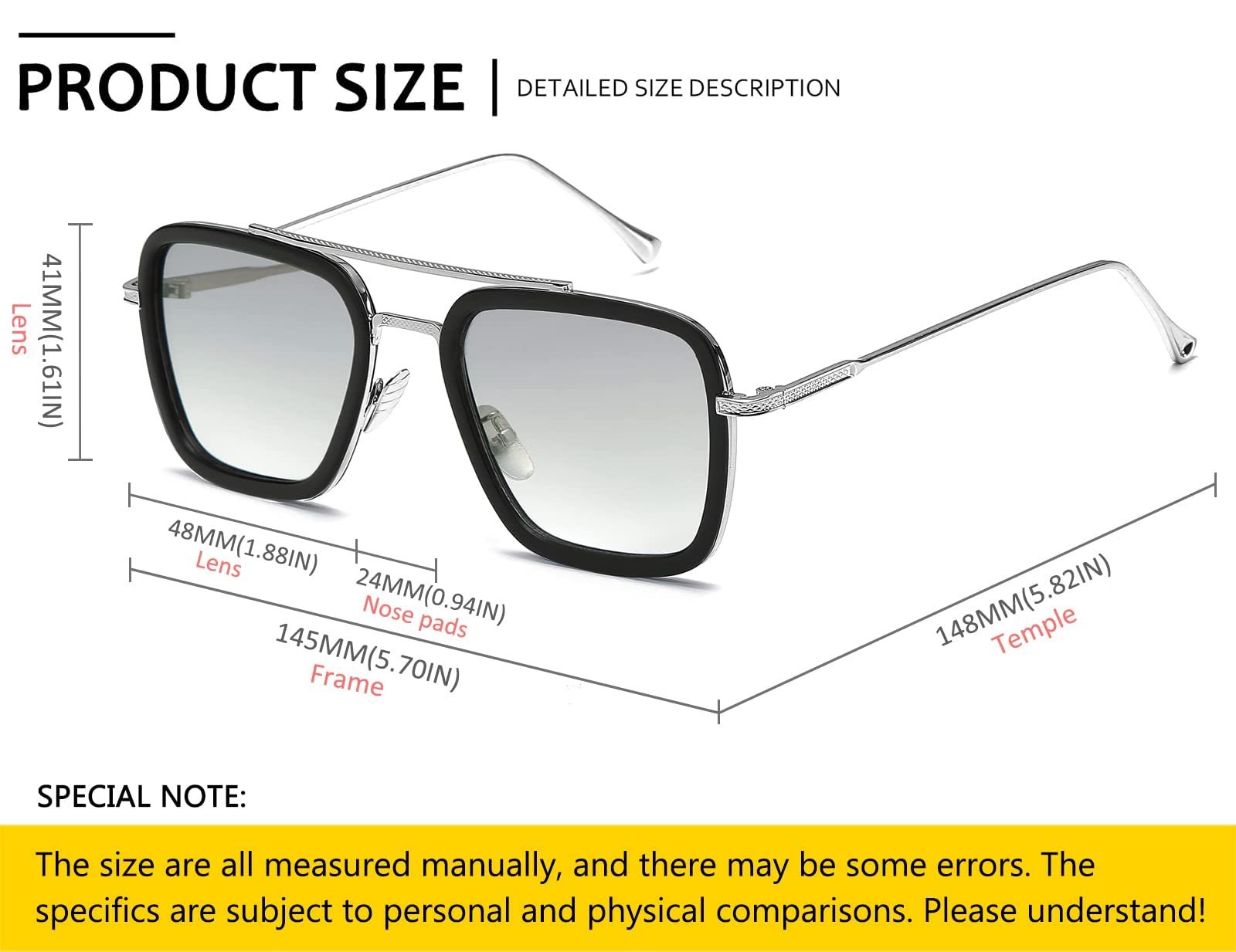 Сонцезахисні окуляри SHEEN KELLY Ретро Квадратні Металева оправа Класичні, фото №4