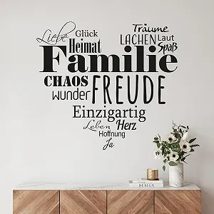 Наклейка на стіну GRAZDesign Family з серцем 63 x 57 см Чорна 070 - Фото 1