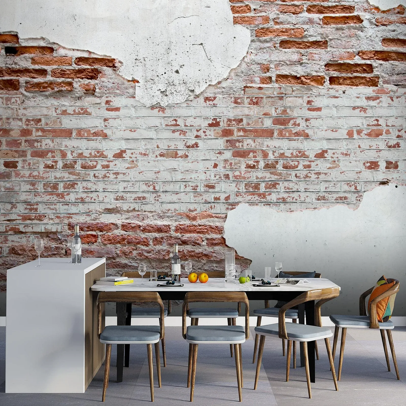 Фотообои Runa Art Stone Wall 9083011a 352 x 250 см XXL White Brown, фото №4