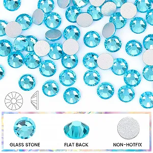 Стрази Novani SS10 Скло Плоска задня частина Каміння для DIY Нігті Макіяж Сумки та прикраси для взуття SS10 Аквамарин synthetic.ua - Фото 1