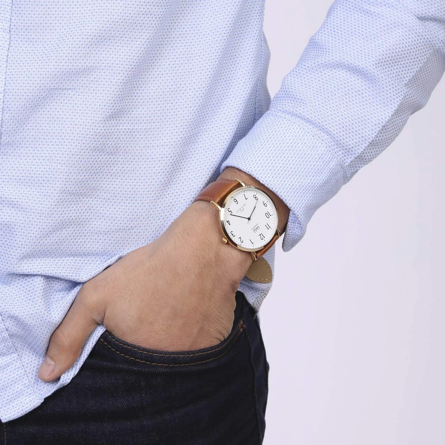 Годинник Q&Q Чоловічий Ремінець шкіряний Коричневий 39 мм, фото №2