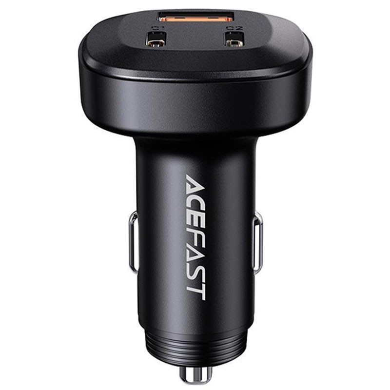 АЗУ Acefast B3 66W(USB-C+USB-C+USB-A) three-port metal car charger, фото №1