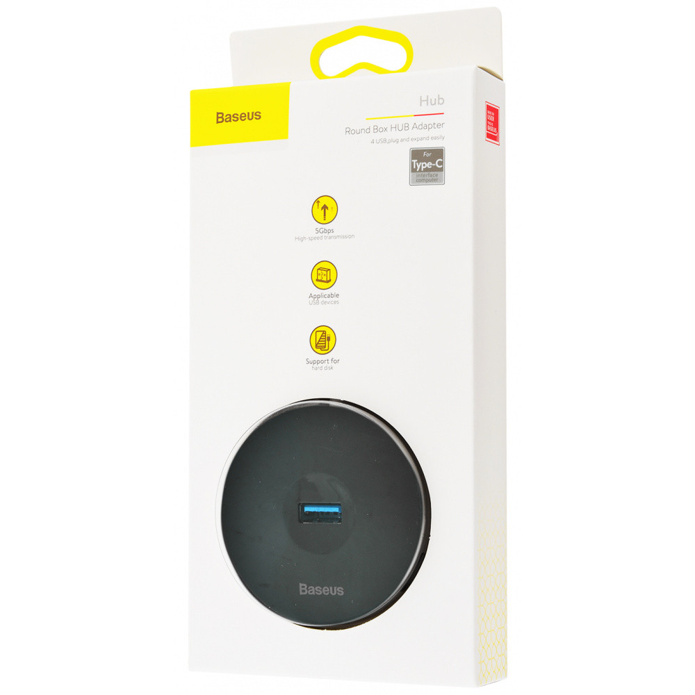 Перехідник HUB Baseus Round Box Type-C to USB 3.0 3USB 2.0 CAHUB-G, фото №1