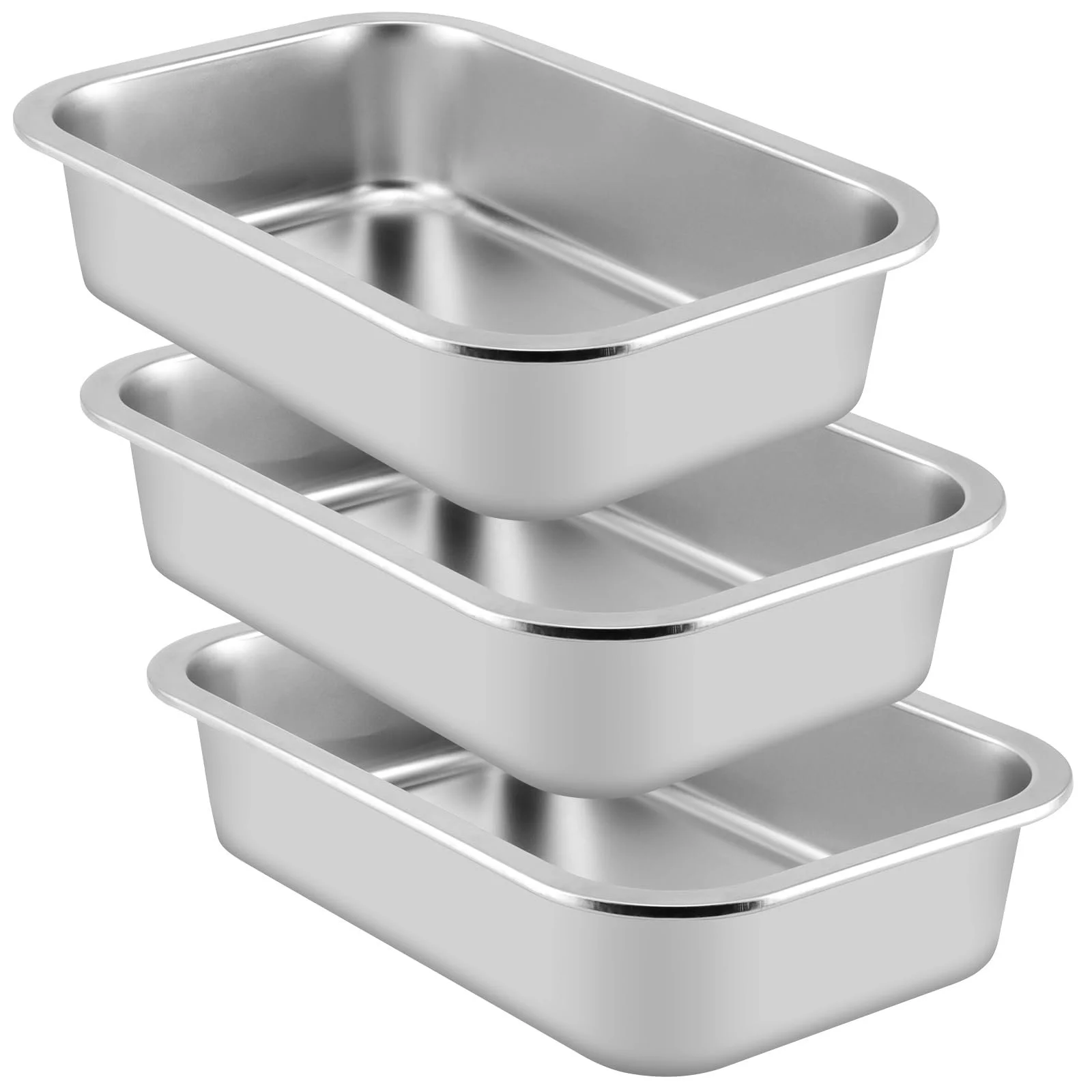 Набір форм для запікання FUNSUEI 3 шт. нержавіюча сталь 32 x 22 x 7 см прямокутні сріблястий, фото №1 Набір форм для запікання FUNSUEI 3 шт. нержавіюча сталь 32 x 22 x 7 см прямокутні сріблястий, фото №1