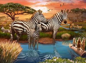 Пазл Ravensburger Zebras on the Water Hole 12000365 500 элементов - Фото 1
