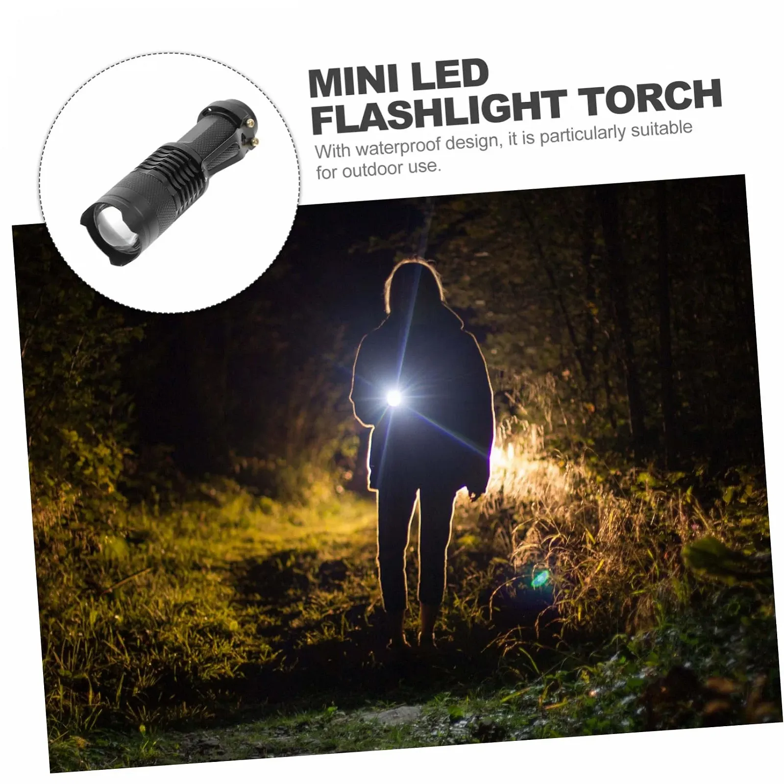 Мини Фонарик OSALADI LED Водонепроницаемый с регулируемым фокусом, три режима, головка лампы, фото №4