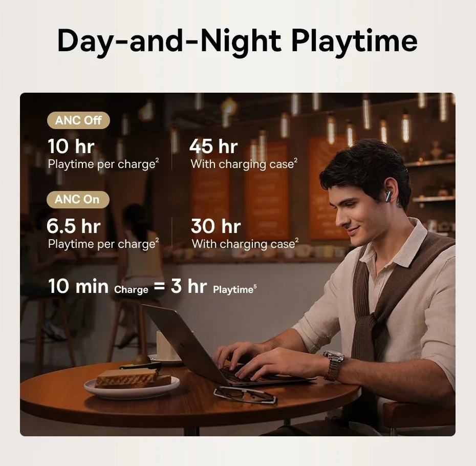 Наушники Baseus Bowie MP1 Hi-Res LDAC ANC -55dB 6-Mic Black, фото №7