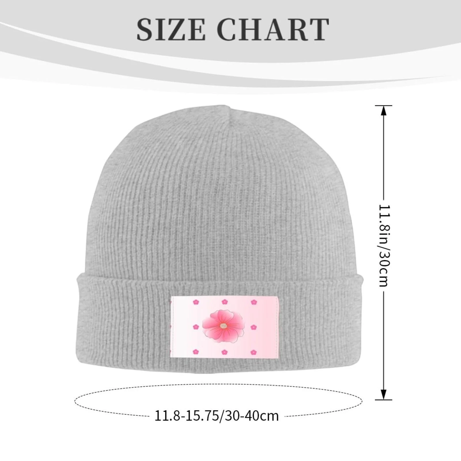 В'язана шапка Квітуча гвоздика Принти Чорний, фото №1