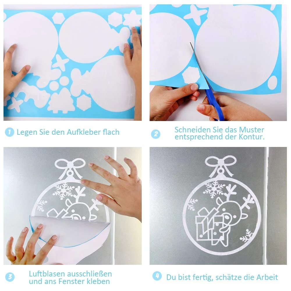 Наклейки на вікна Сніжинки та зірки 43 х 30 см 4 шт., фото №6 Наклейки на вікна Сніжинки та зірки 43 х 30 см 4 шт., фото №6