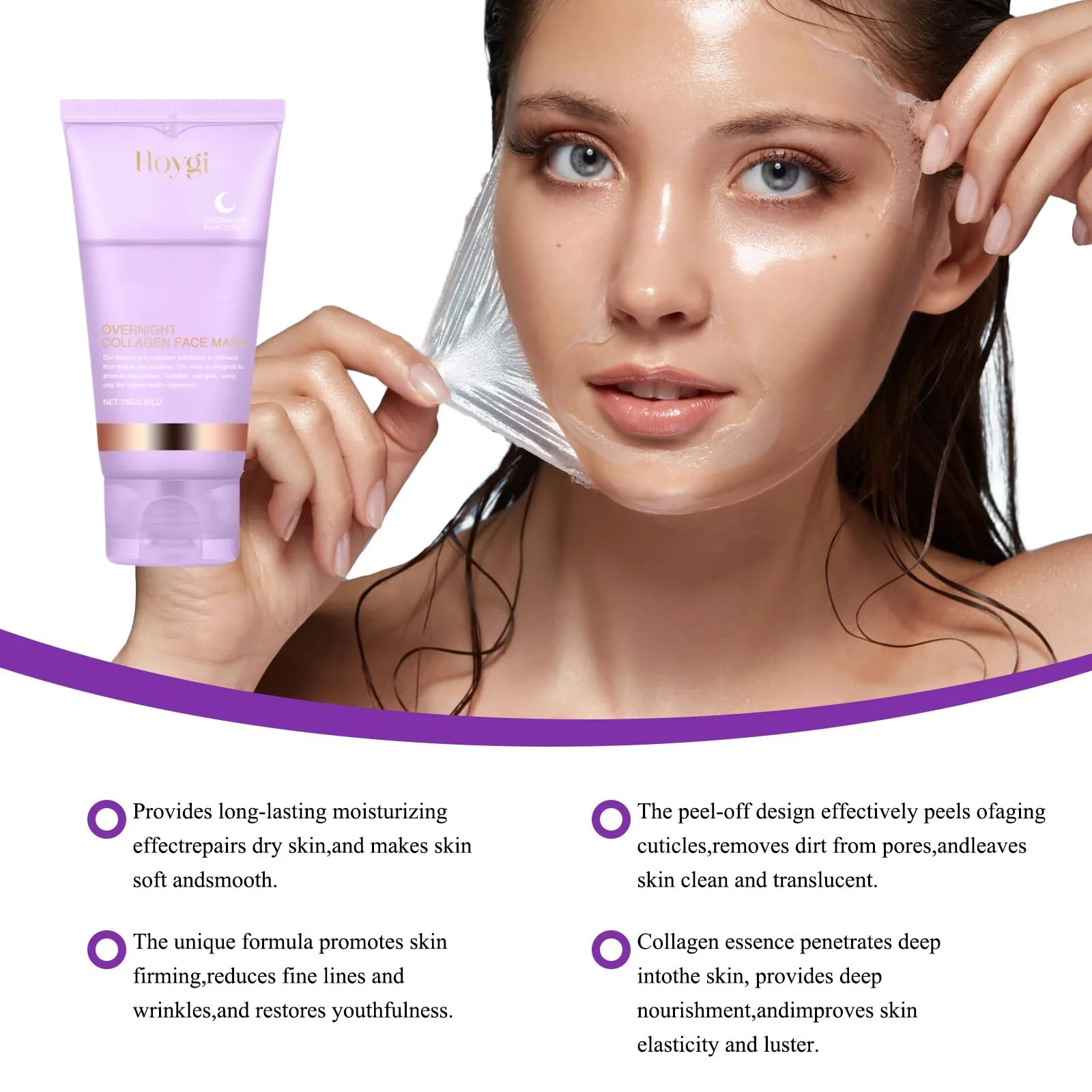 Маска Колагенова Нічна Обгортаюча Маска з Колагеном та Масажною Паличкою, фото №5