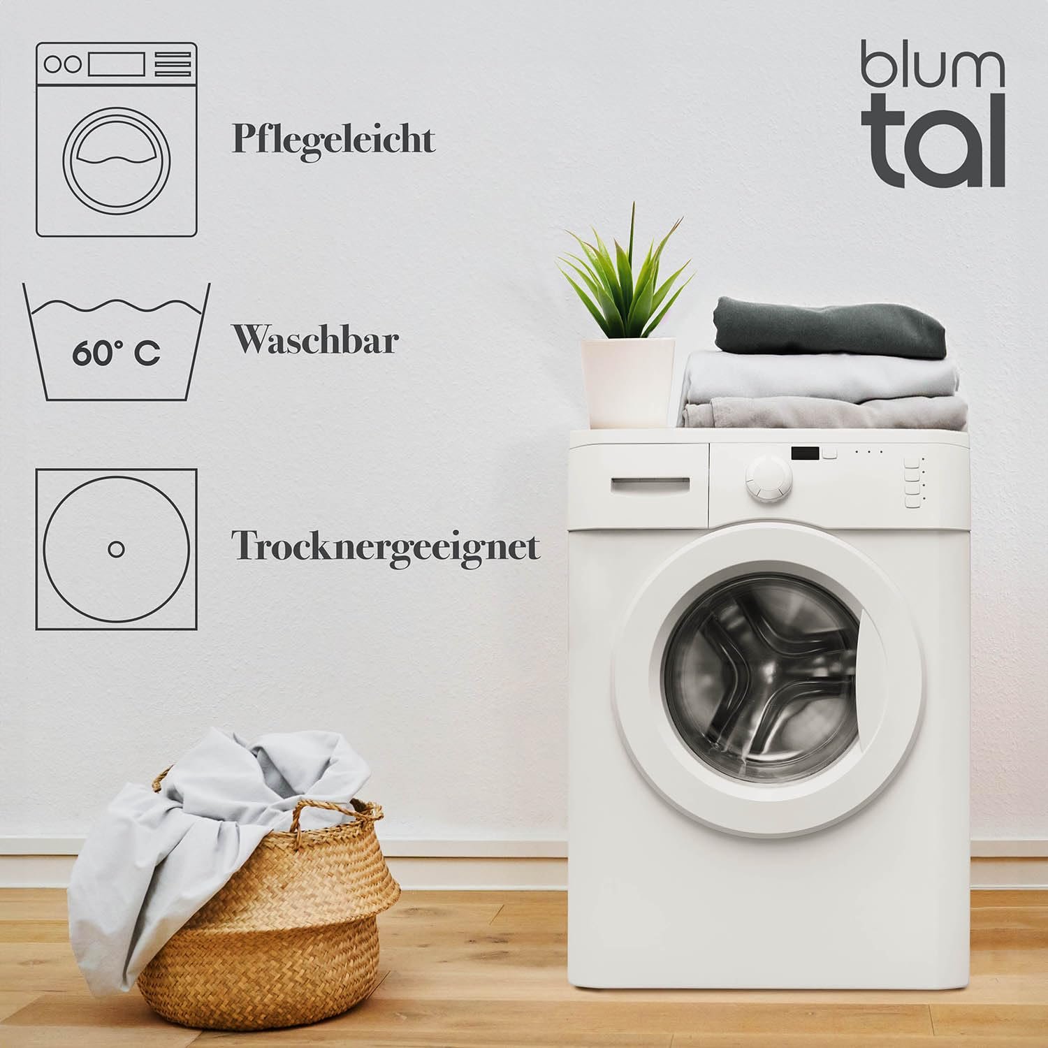 Постільна білизна Blumtal 135x200 з 100% бавовни, льон, антрацит, 80x80, фото №5