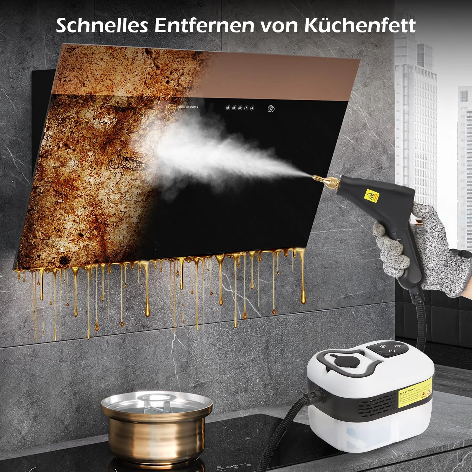 Ручний пароочисник Dyna-Living 1.5 L 14 аксесуарів, фото №4