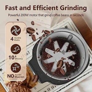 Кофемолка электрическая OMISOON 200 Вт, мельница для специй со съемным контейнером из нержавеющей стали, вместимость 70 г цена на synthetic.ua - Фото 1 Кофемолка электрическая OMISOON 200 Вт, мельница для специй со съемным контейнером из нержавеющей стали, вместимость 70 г synthetic.ua - Фото 1