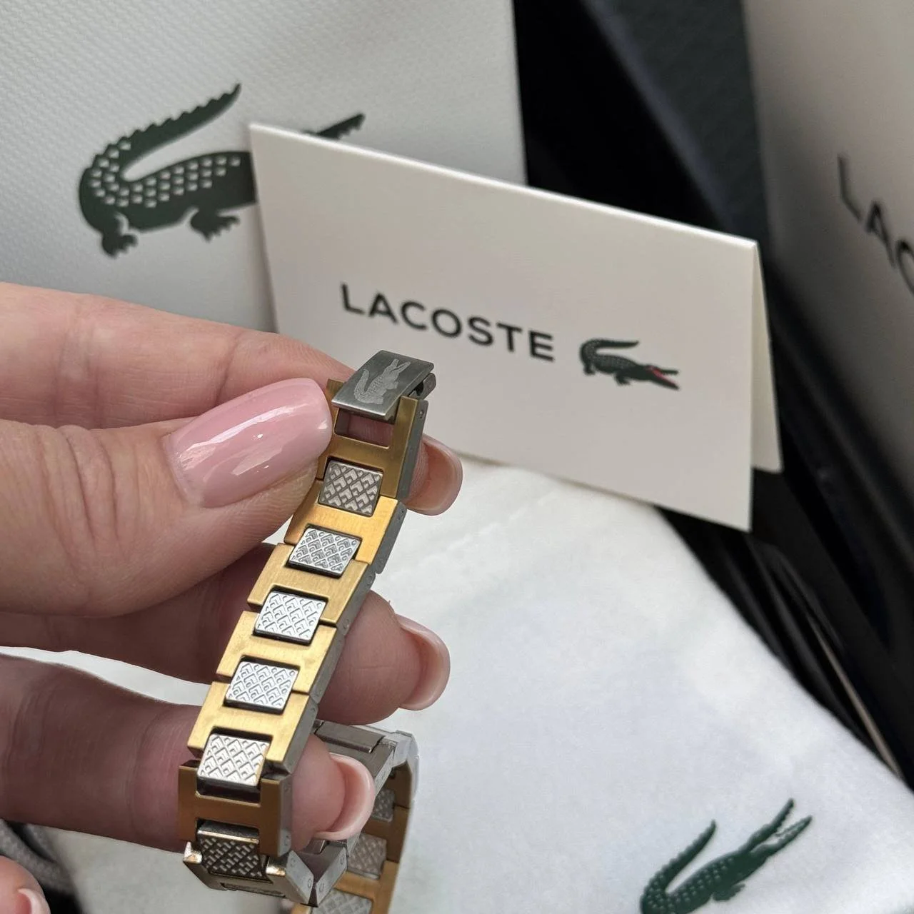 Браслет чоловічий на руку брендовий Lacoste на подарунок, фото №4