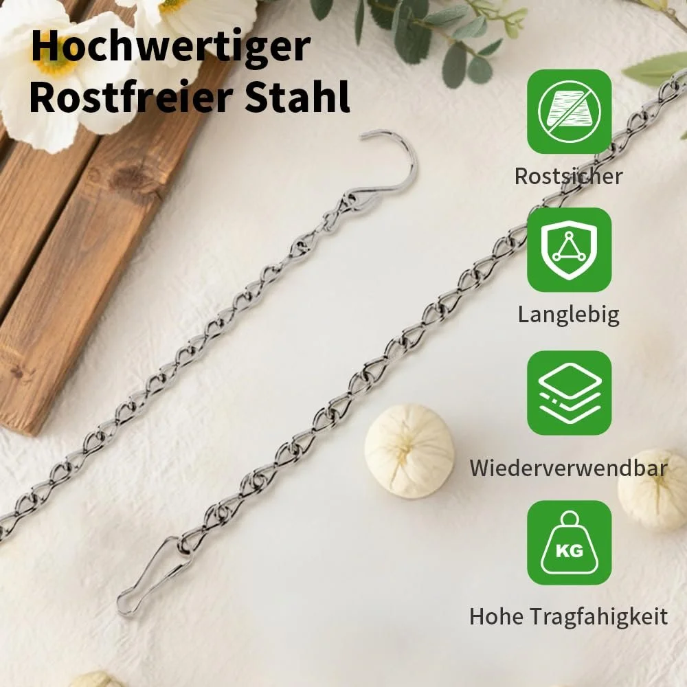 Ланцюжок для підвісного кошика металевий 50 см, набір 2 шт., фото №5 Ланцюжок для підвісного кошика металевий 50 см, набір 2 шт., фото №5