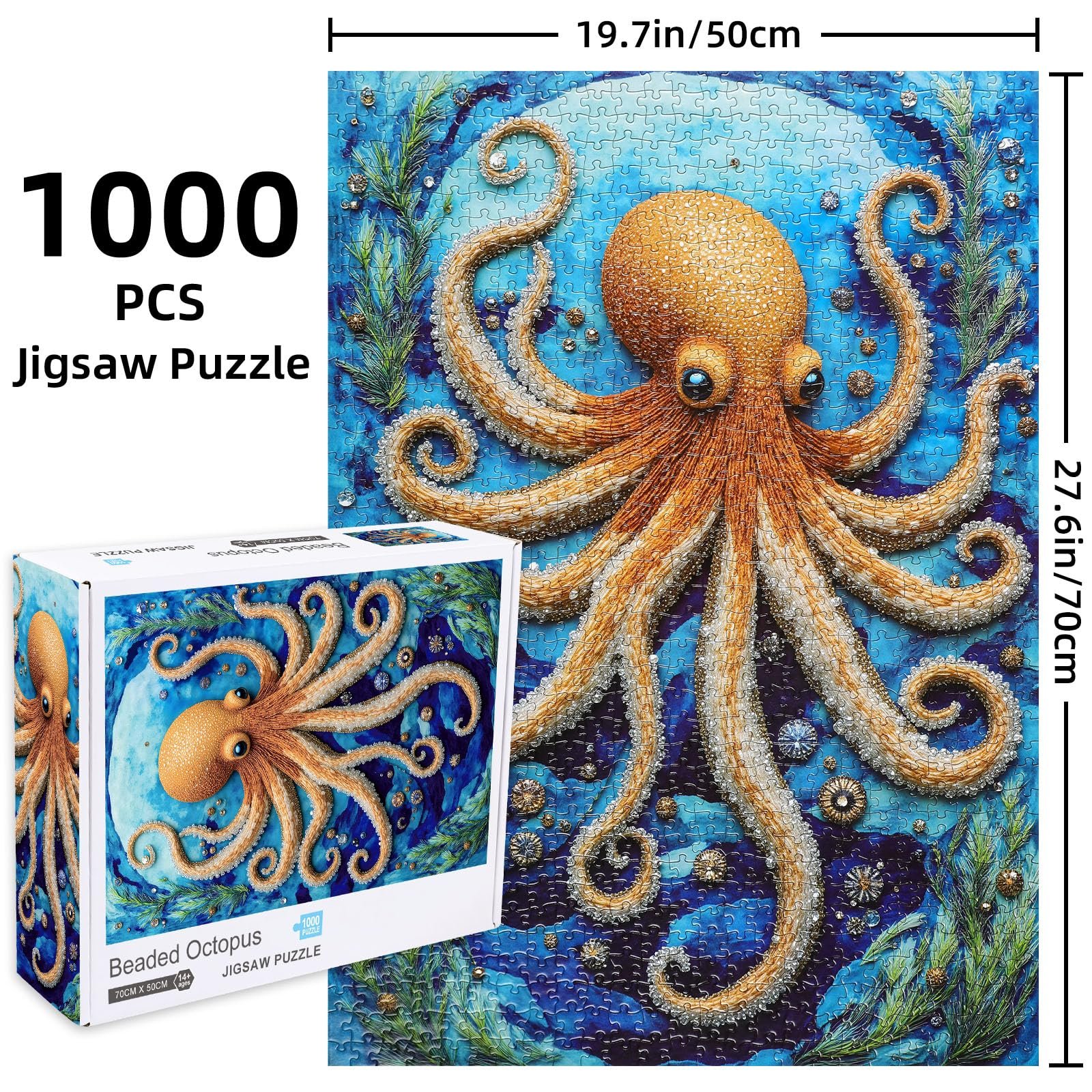 Пазли Hopgo Beaded Octopus with Pearl Pattern 1000 елементів 70 x 50 см, фото №4