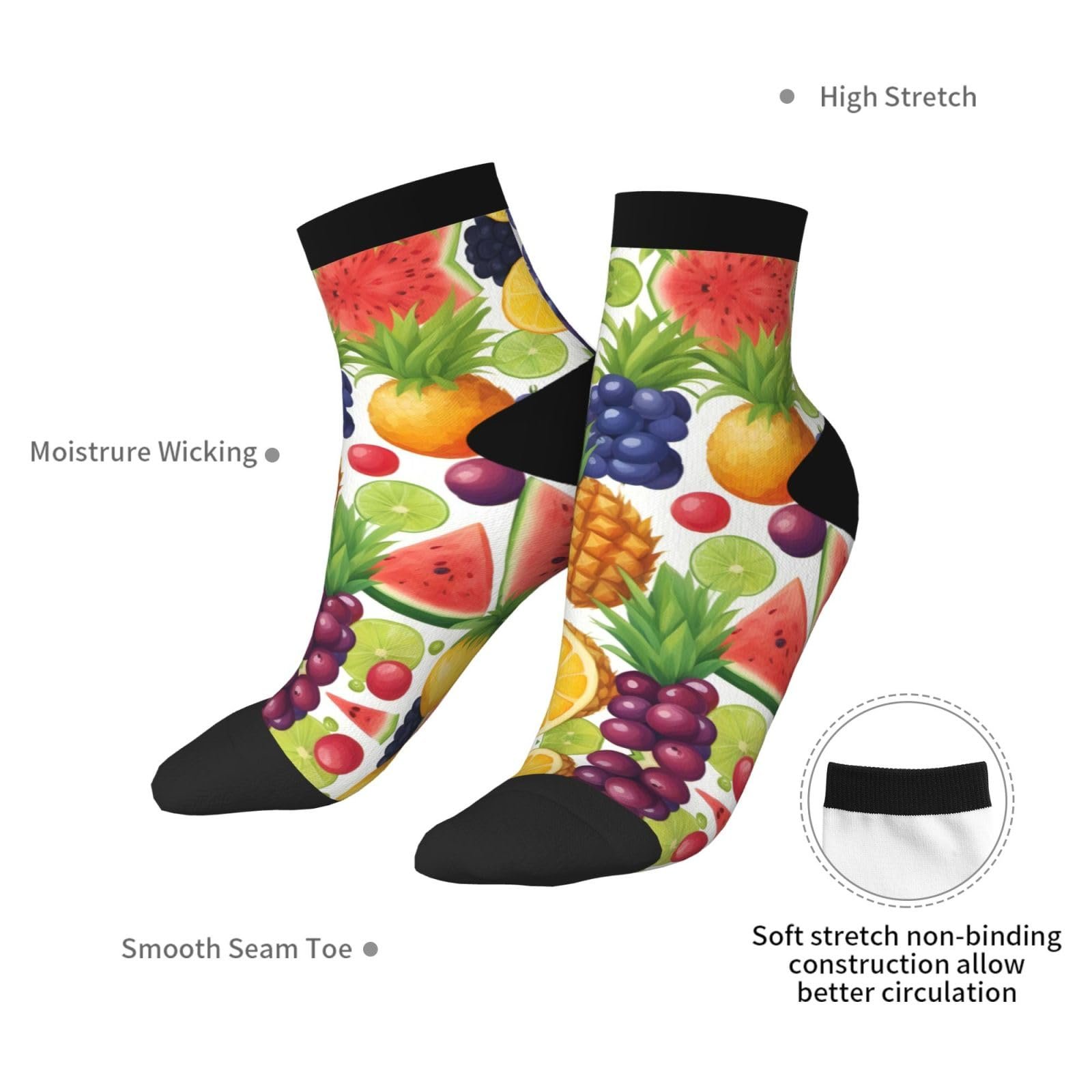 Носки SSIMOO Фрукты Ананас Ягоды Арбуз Виноград Апельсин, фото №7