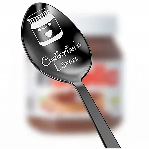 Ложка Geschenkfreude Персоналізована З гравіюванням Iмені Чорний - Фото 1