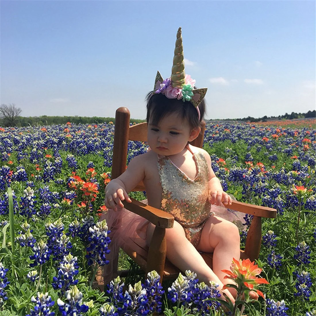 Обруч Єдиноріг Еластичний Єдиноріг Квітковий, фото №2