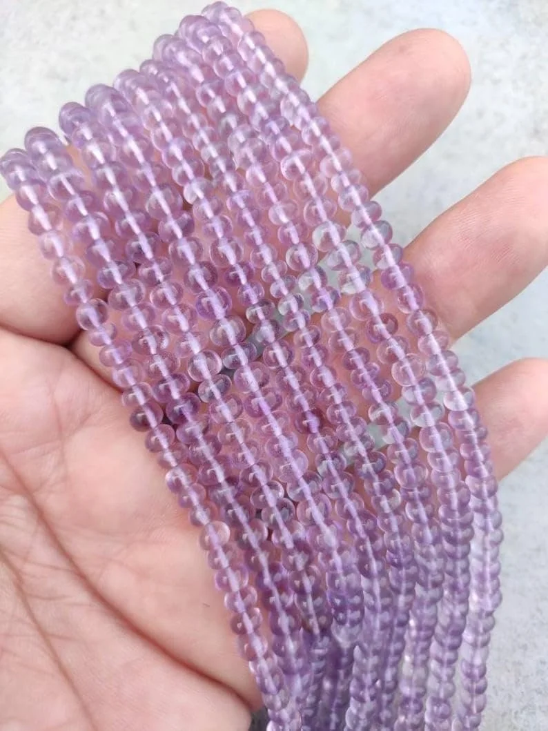 Намистини Круглі Рожевий Аметист Гладкі 4.5-5 мм, фото №4