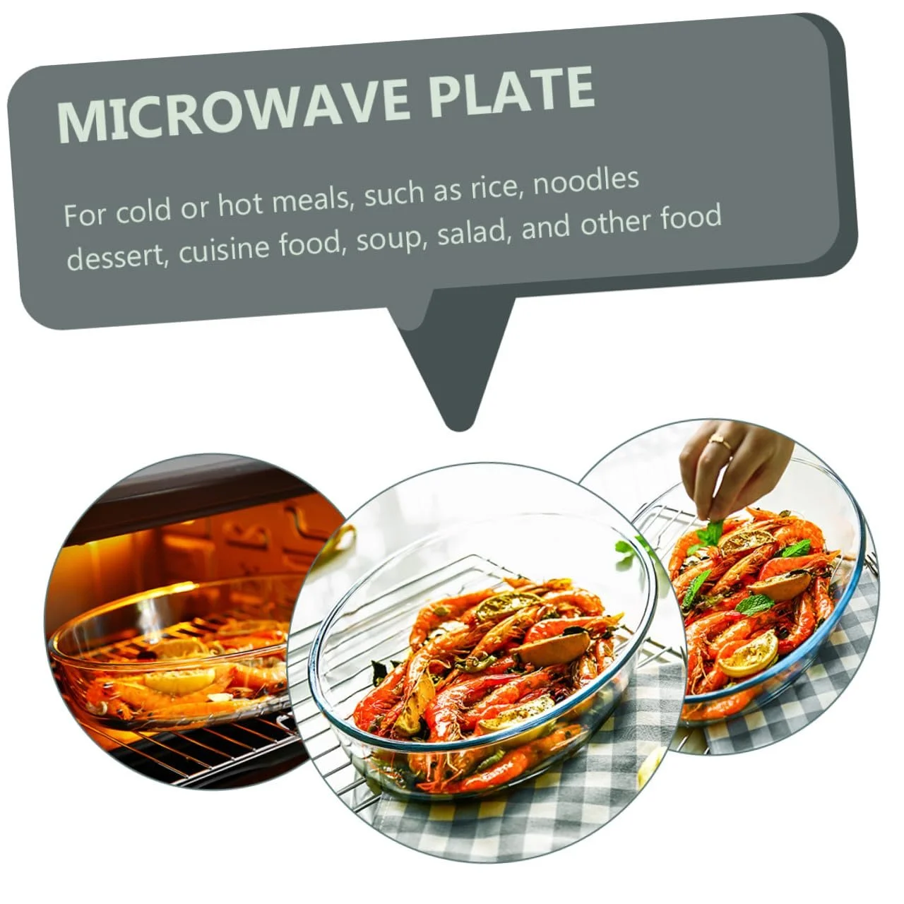 Форма для запікання овальна VANZACK скляна велика термостійка для СВЧ та сервірування, фото №9