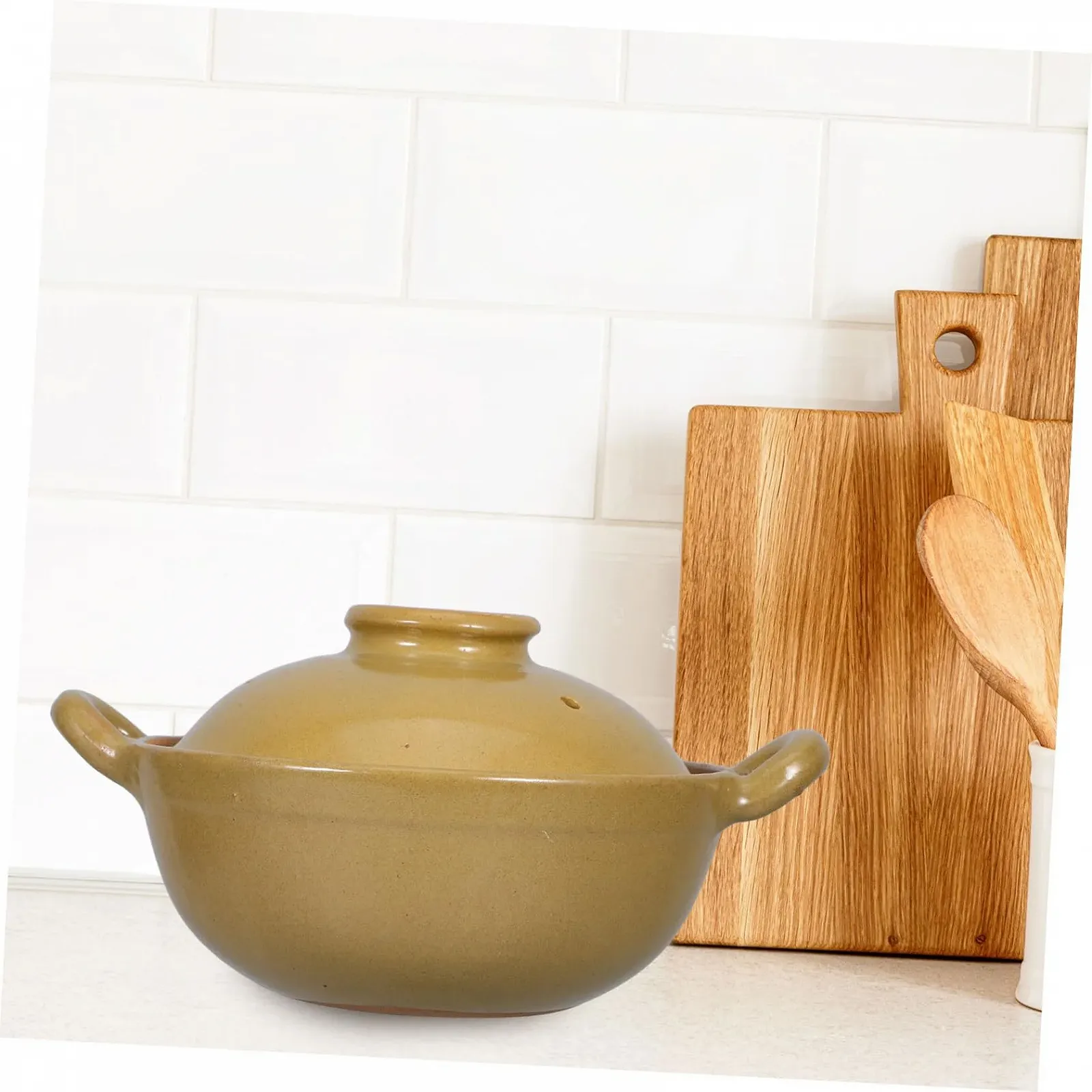 Жаровня из гончарной глины с двойными ручками 500 мл термостойкая с равномерным распределением тепла, фото №7