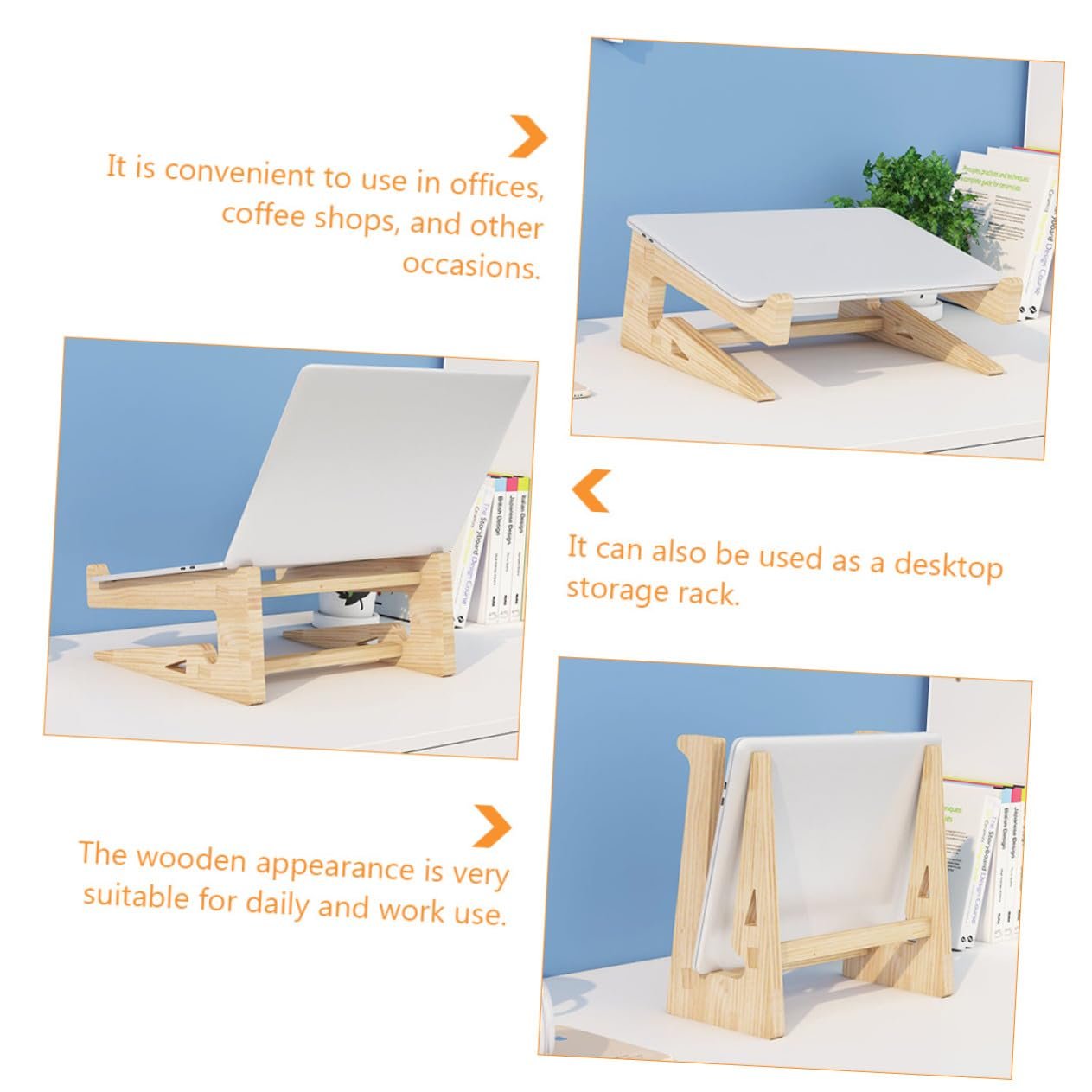 Подставка для ноутбука SEWACC Деревянная Эргономичная Для поднятия компьютера Настольная деревянная подставка для ноутбука Нескользящая и стабильная, фото №8 Подставка для ноутбука SEWACC Деревянная Эргономичная Для поднятия компьютера Настольная деревянная подставка для ноутбука Нескользящая и стабильная, фото №8