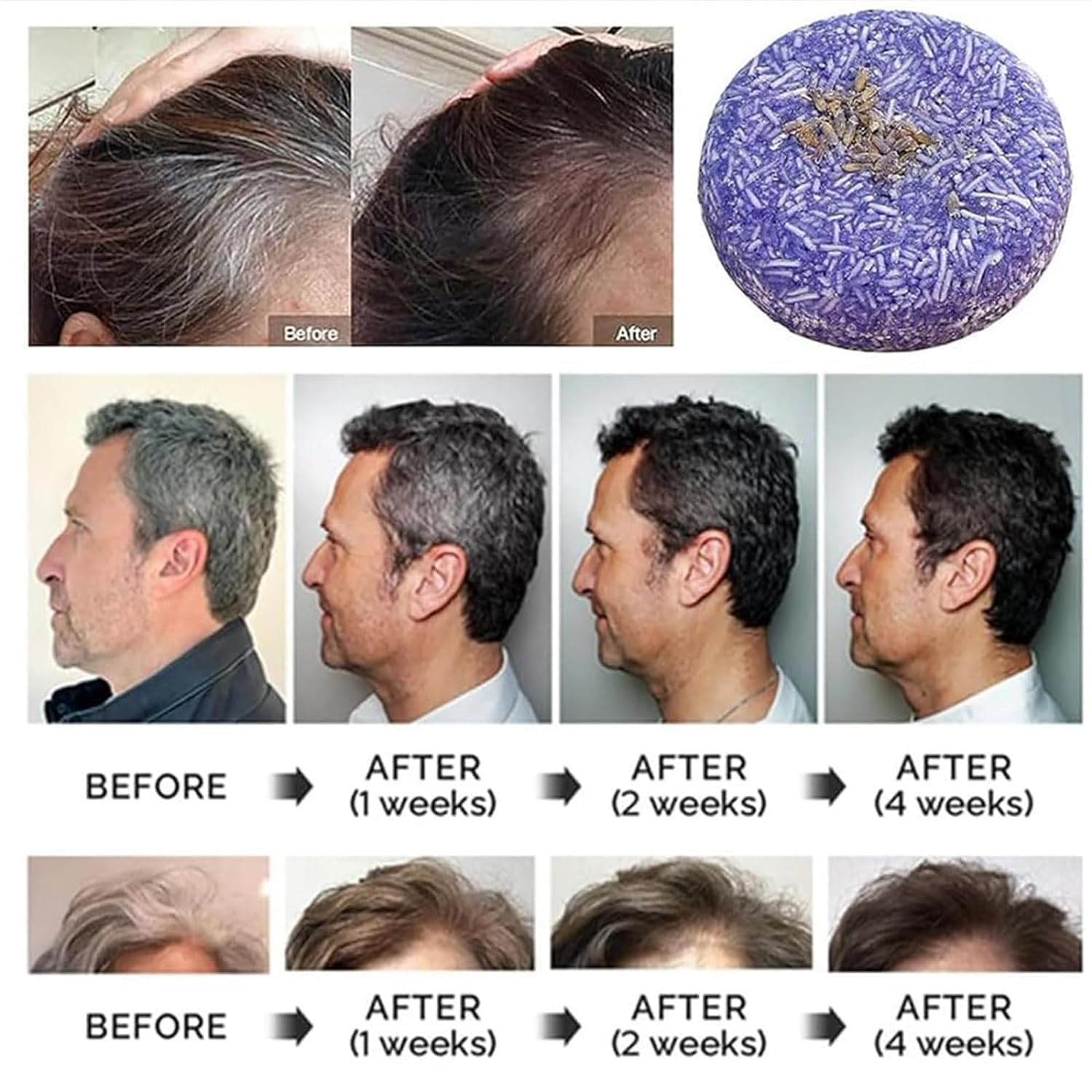 Шампунь-плитка HIDRUO Humby для седых волос 2 шт Лаванда, фото №6 Шампунь-плитка HIDRUO Humby для седых волос 2 шт Лаванда, фото №6