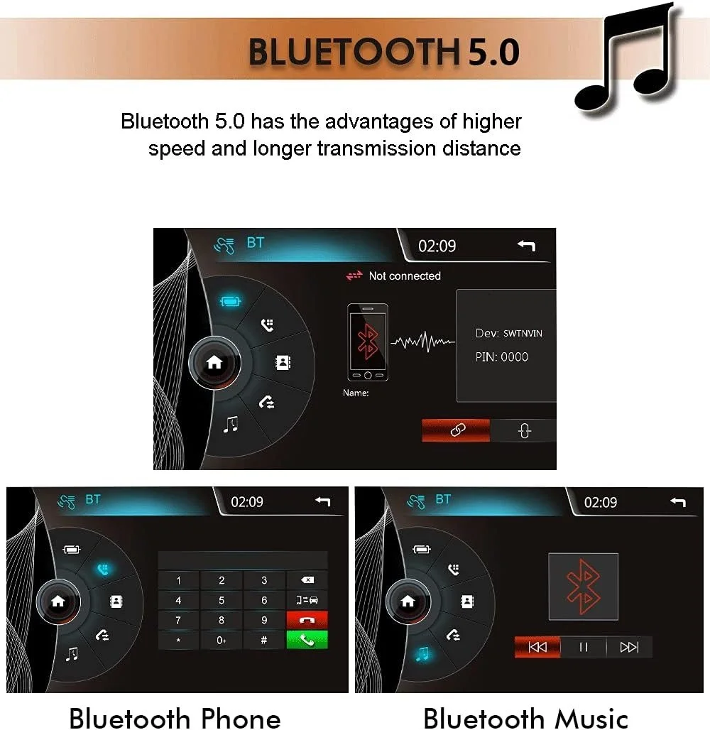 Автомагнітола SWTNVIN Car Radio for BMW E46 M3 Rover 75 MG ZT / 7'' / SD / USB / WI-FI / GPS / Bluetooth / Black, фото №3 Автомагнітола SWTNVIN Car Radio for BMW E46 M3 Rover 75 MG ZT / 7'' / SD / USB / WI-FI / GPS / Bluetooth / Black, фото №3