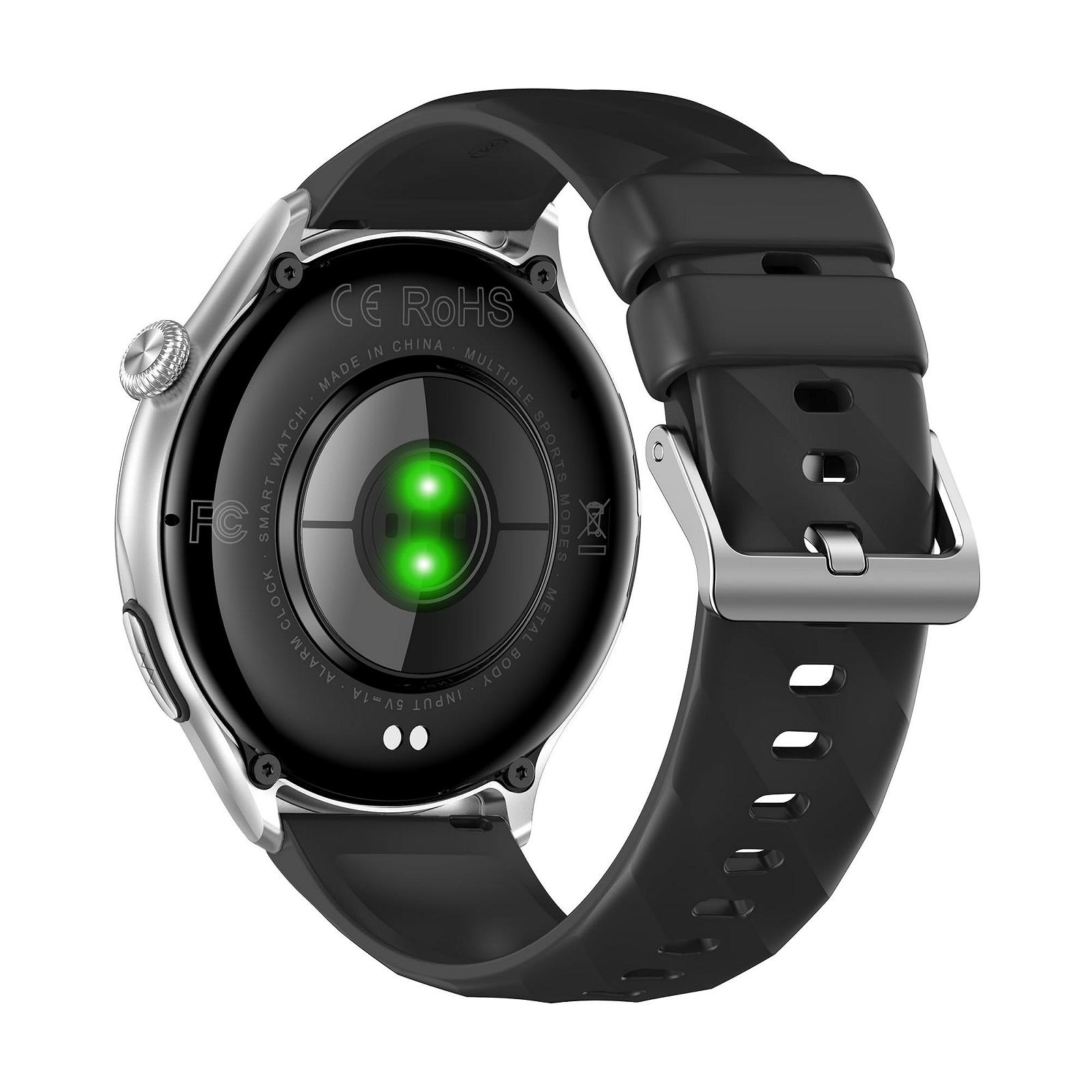 Смарт-часы Knauermann PRO 4 ECG Health Watch с функцией телефона, серебристый корпус, черный силиконовый ремешок, фото №6