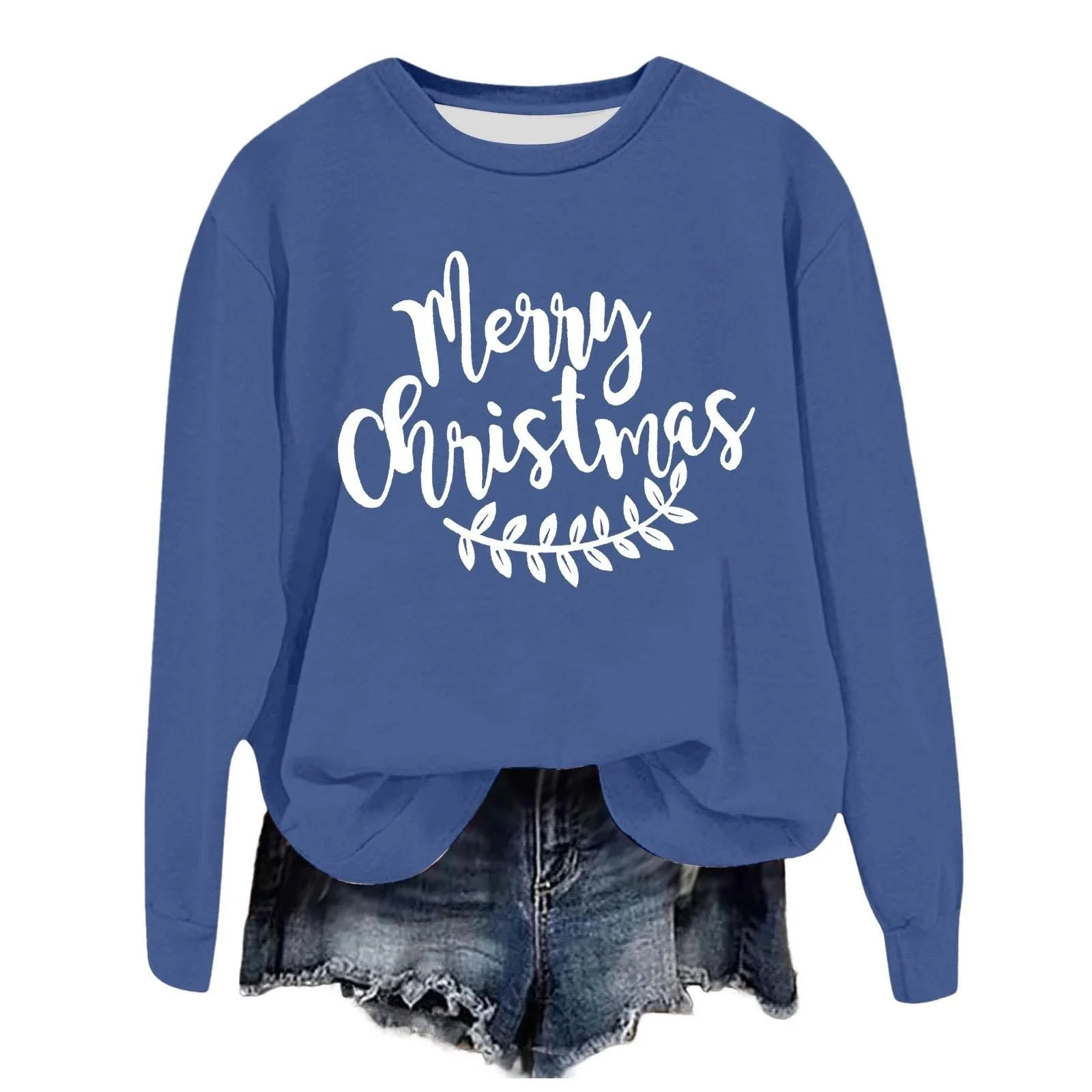 Рождественский свитер Женский Рождественский свитер без капюшона Длинный рукав Круглый вырез, фото №5