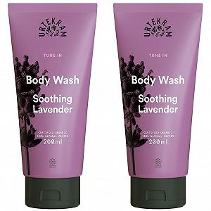 Лосьон для мытья Urtekram Soothing Lavender для всех типов кожи успокаивающая лаванда, 2x200 мл, веганский, органический - Фото 1