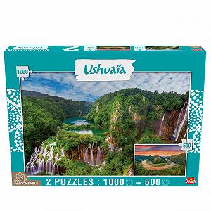 Пазл Goliath Collection Ushuaia 923190.004 Плитвицкие водопады и Скадарское озеро 1000 и 500 деталей Синий - Фото 1