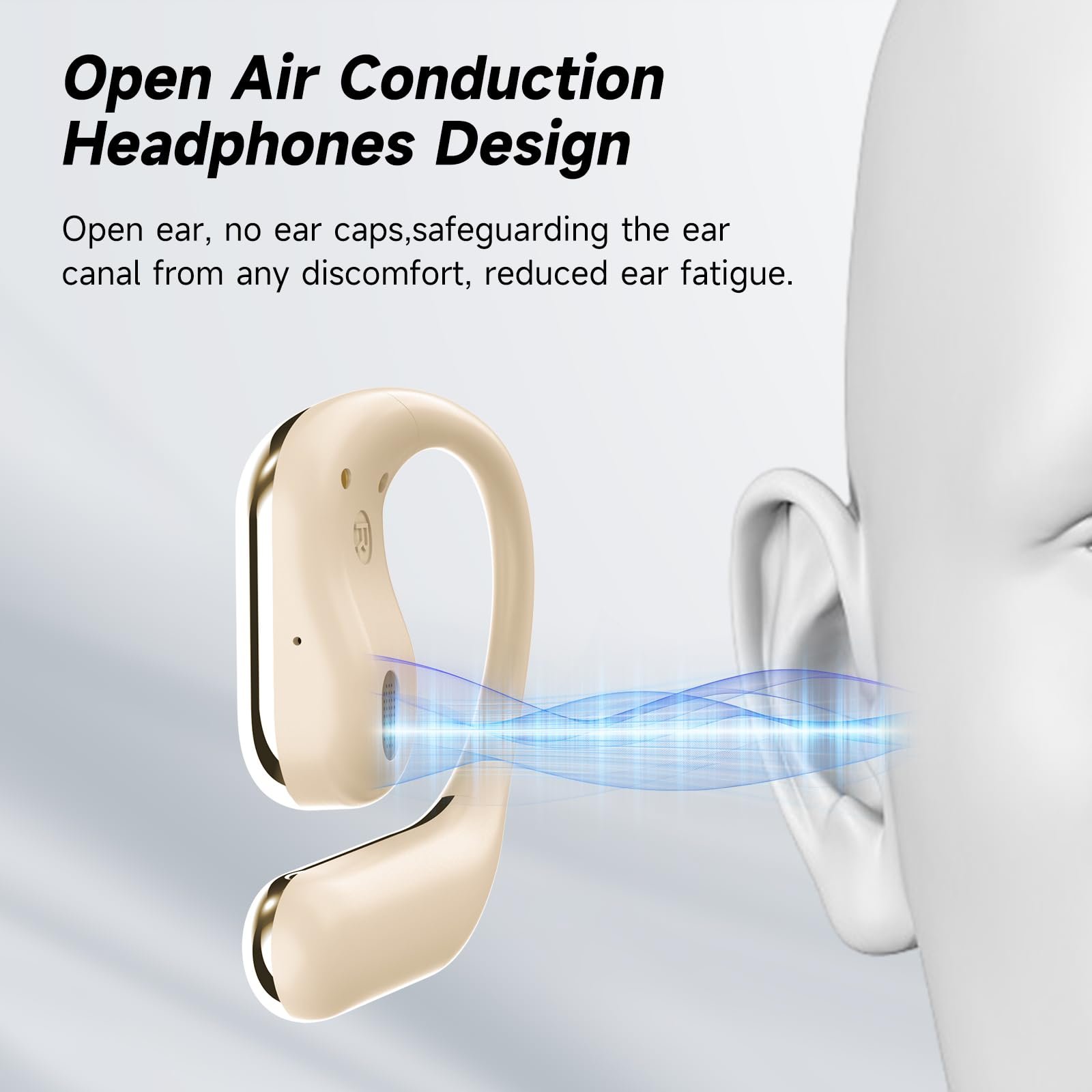 Переводчик с поддержкой ИИ Наушники с костной проводимостью Ultra Open Ear Водонепроницаемые Bluetooth-наушники для фитнеса и бега, глубокие басы, надежная посадка для маленьких ушей, фото №3