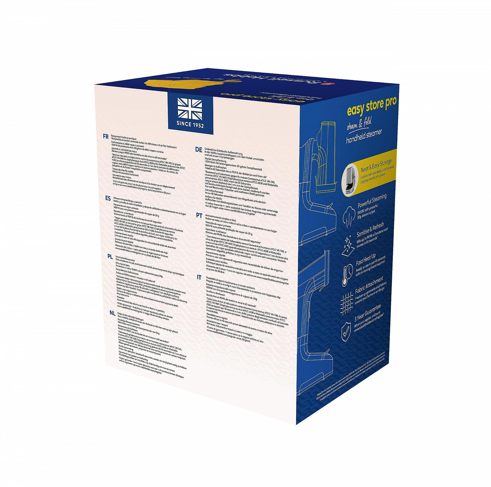 Вертикальний відпарювач Russell Hobbs Steam & Fold 26740-56 1500W Складаний 3m кабель, фото №12